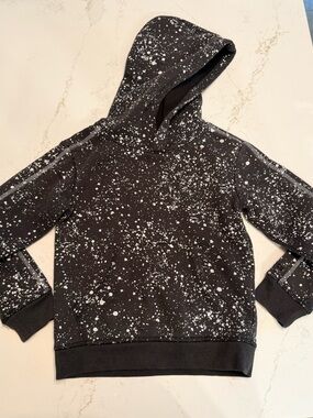DSG Black Hoodie with White Paint-Splatter Pattern